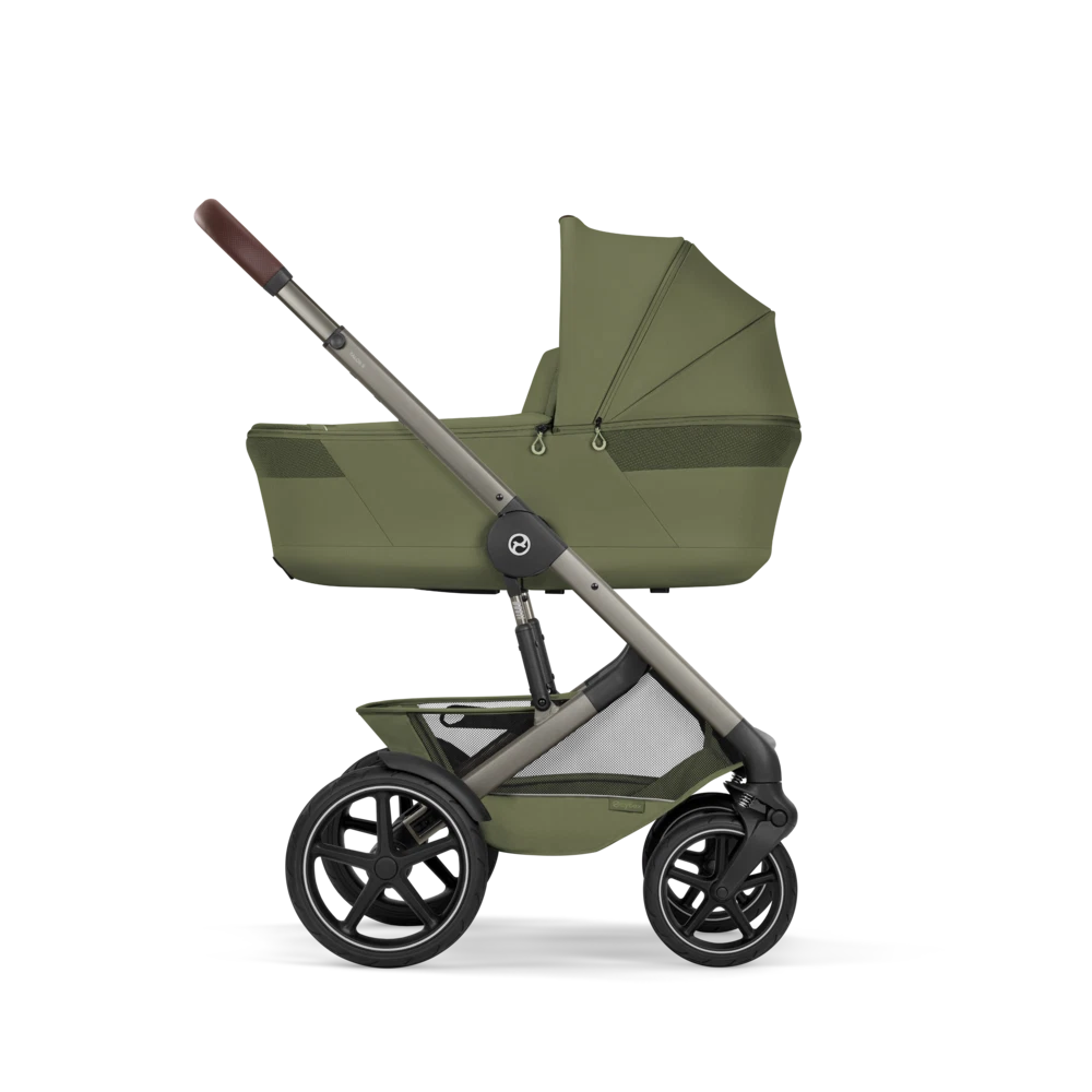 Gold Бебешка Комбинирана Количка Talos S Lux + Сгъваем Кош За Новородено Moss Green Cybex