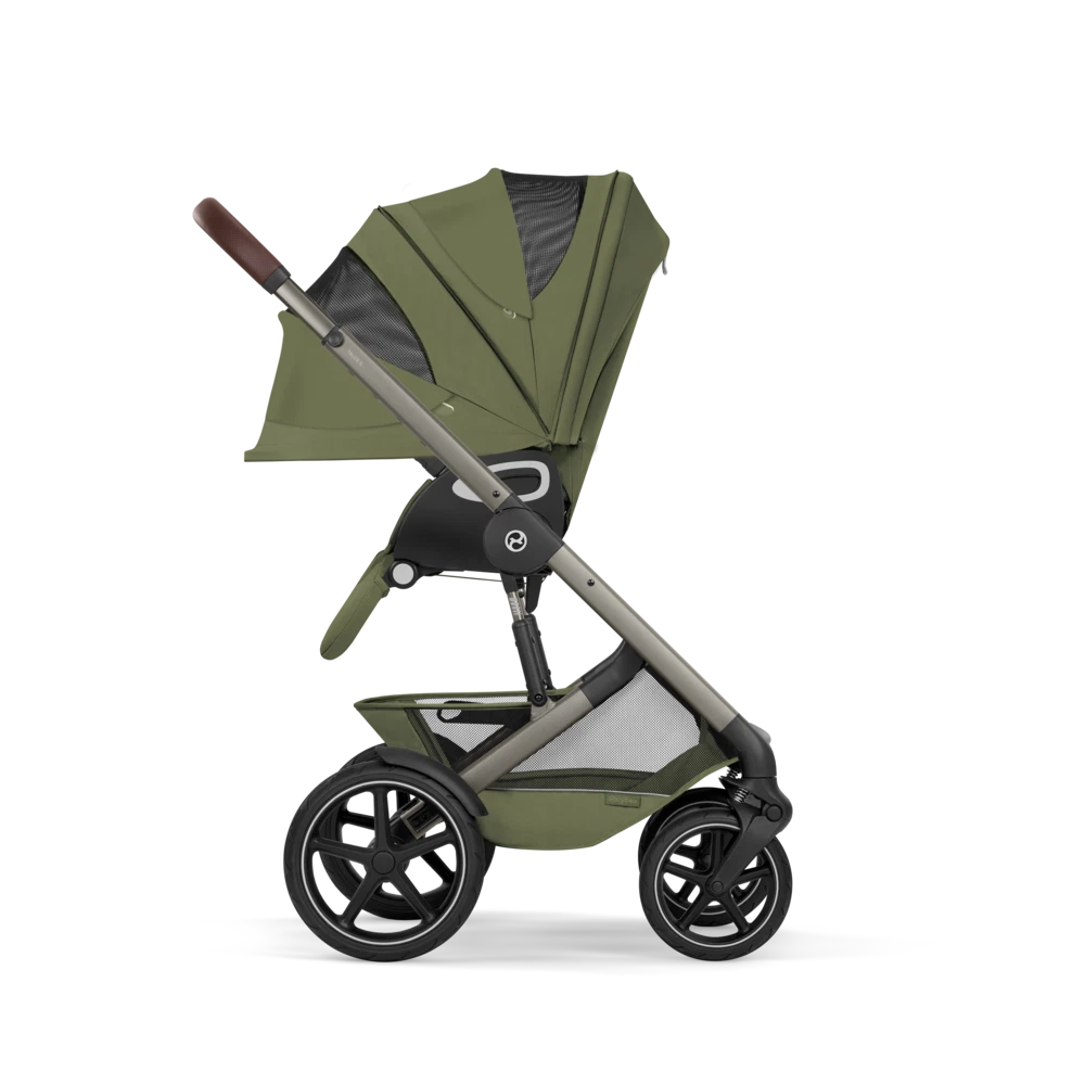 Gold Бебешка Комбинирана Количка Talos S Lux + Сгъваем Кош За Новородено Moss Green Cybex