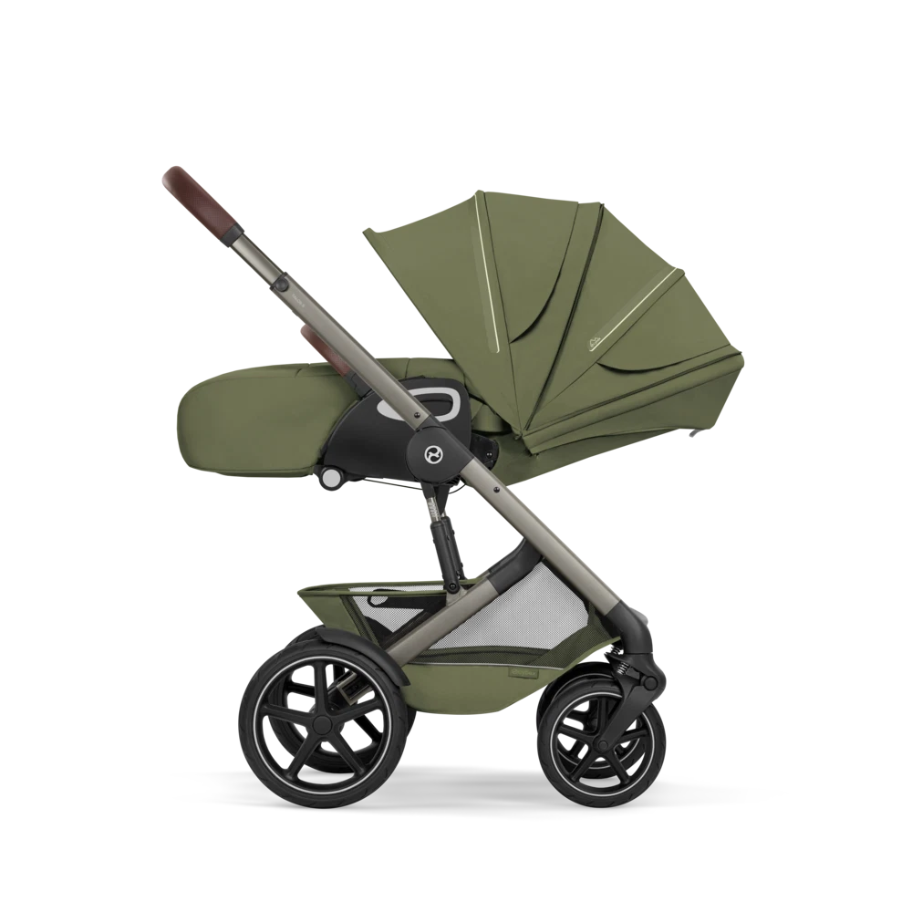 Gold Бебешка Комбинирана Количка Talos S Lux + Сгъваем Кош За Новородено Moss Green Cybex