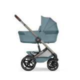 Gold Бебешка Комбинирана Количка Talos S Lux + Сгъваем Кош За Новородено Stormy Blue Cybex