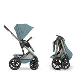 Gold Бебешка Комбинирана Количка Talos S Lux + Сгъваем Кош За Новородено Stormy Blue Cybex