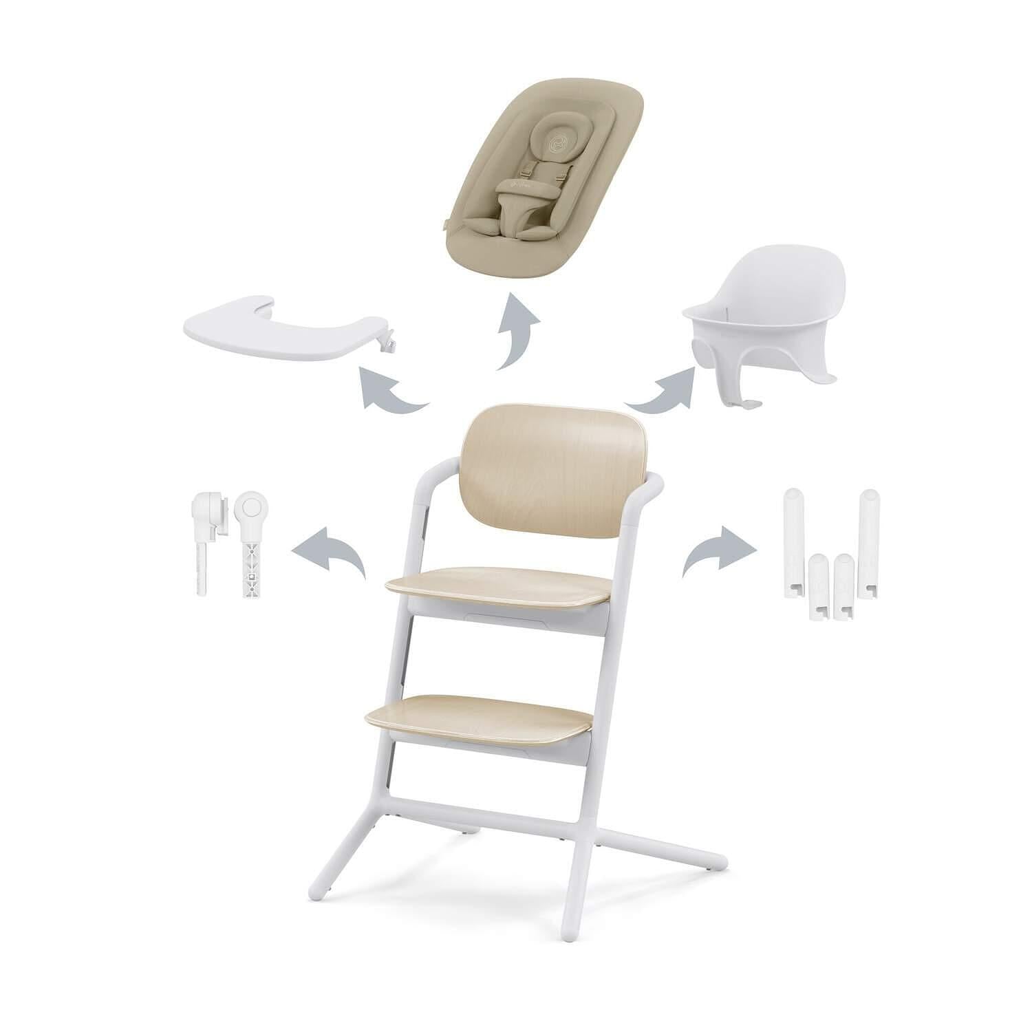 Gold Стол За Хранене Lemo 4 В 1 Set Sand White Cybex