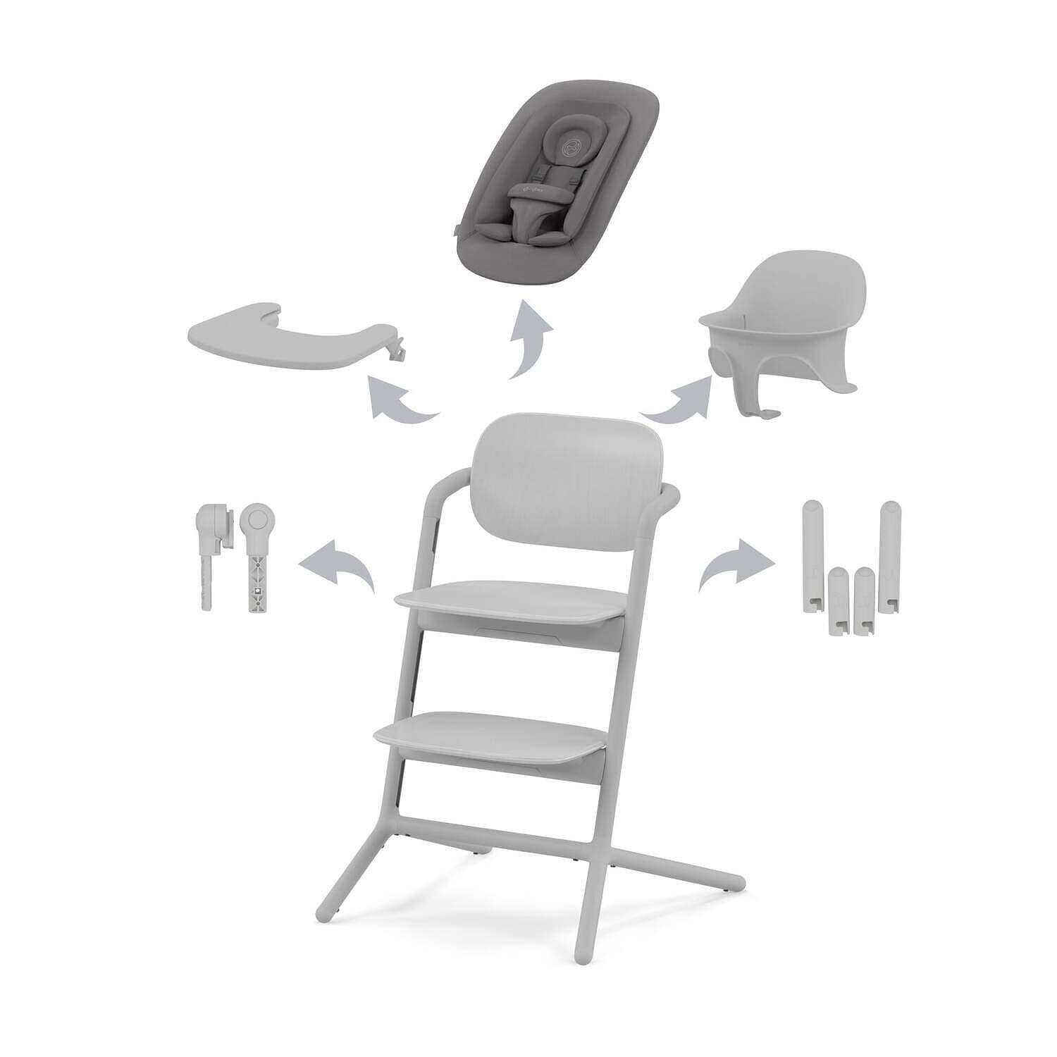 Gold Стол За Хранене Lemo 4 В 1 Set Suede Grey Cybex