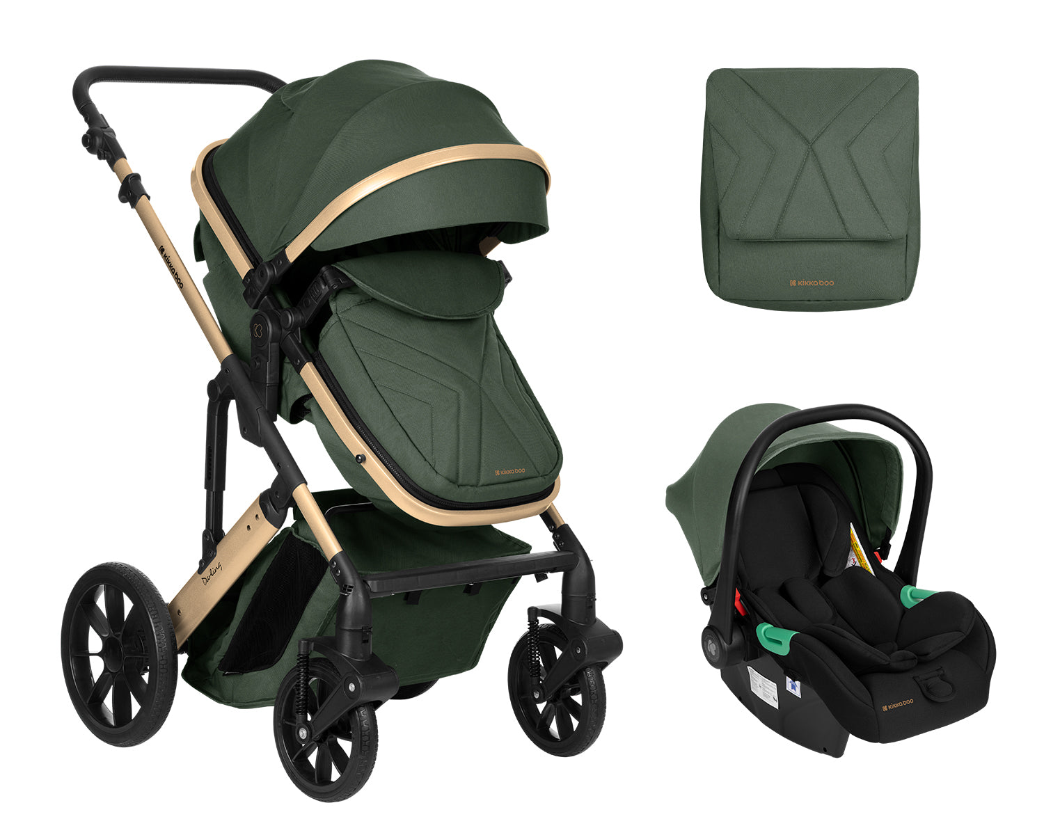 Комбинирана Количка 3В1 С Трансф.Седалка Darling Army Green 2024 --- BebeMama
