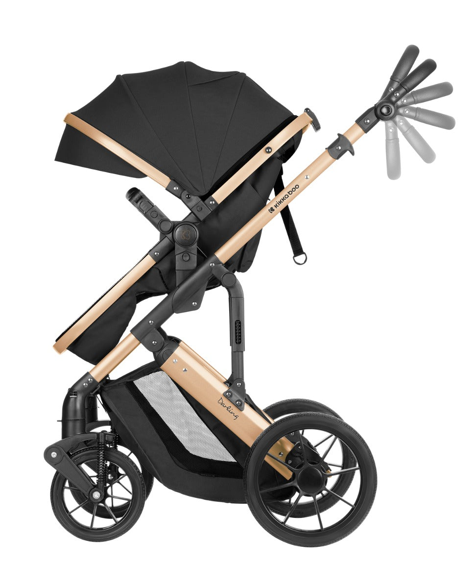 Комбинирана Количка 3В1 С Трансф.Седалка Darling Black 2024 --- BebeMama