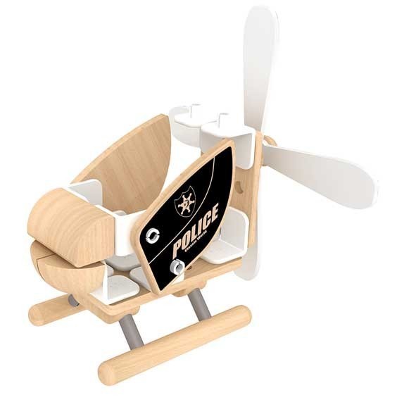 Дървен Конструктор - Полицейски Хеликоптер --- BebeMama