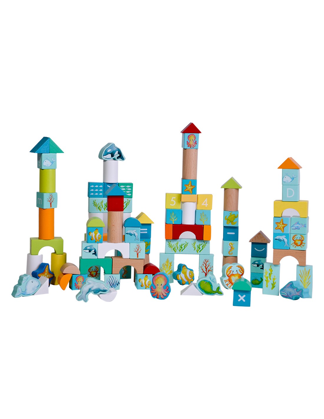 Дървен Конструктор С Блокчета Морско Дъно - Строители, Мозайки И Конструктори - Classic World - BebeMama