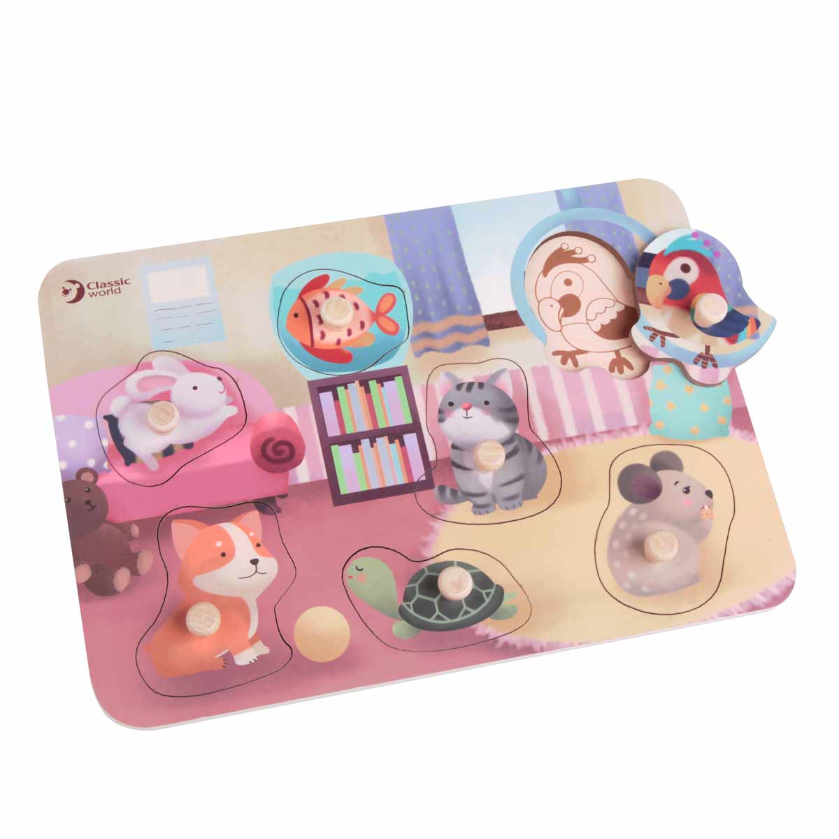Дървен Пъзел - Домашни Любимци - Пъзели - Classic World - BebeMama