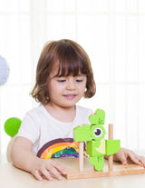Дървен Пъзел За Деца От Кубчета - Жабче --- BebeMama