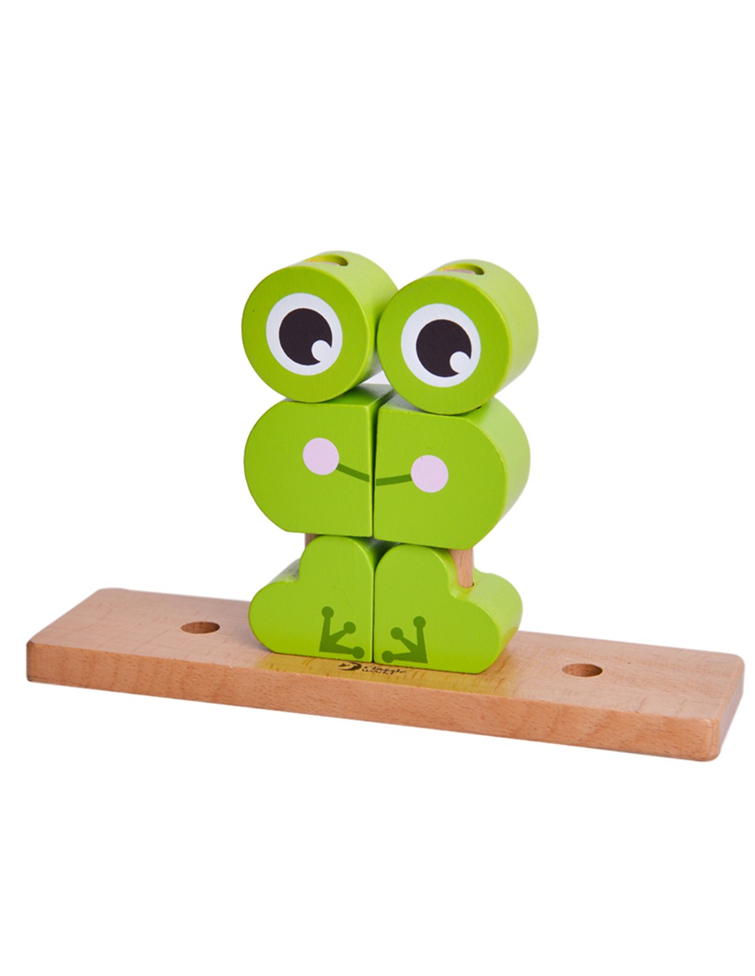 Дървен Пъзел За Деца От Кубчета - Жабче --- BebeMama