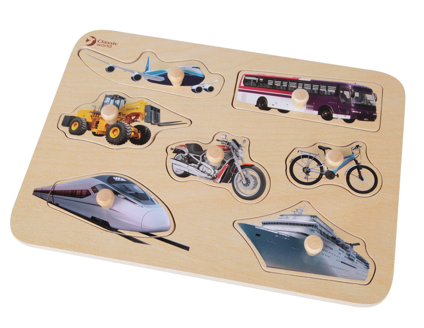Дървен Пъзел За Деца - Превозни Средства - Пъзели - Classic World - BebeMama