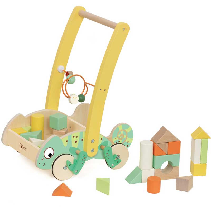 Дървен Уокър Хамелеон С Дървени Блокчета За Бебета Classic World