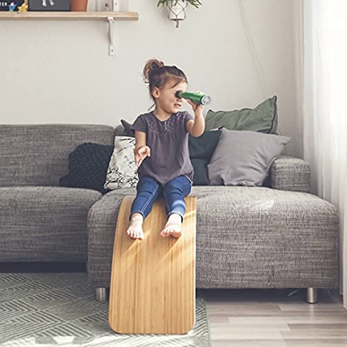 Ginger Home Placă de echilibru din lemn – Jucărie sigură pentru copii, 82x30x15 cm