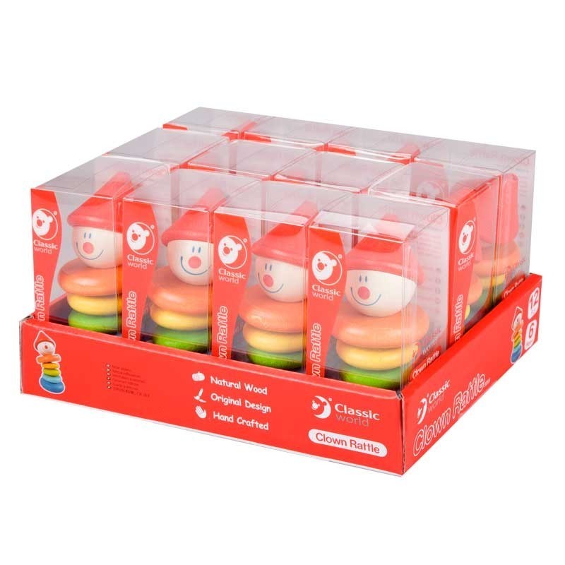 Дървена Дрънкалка За Бебета - Клоун --- BebeMama