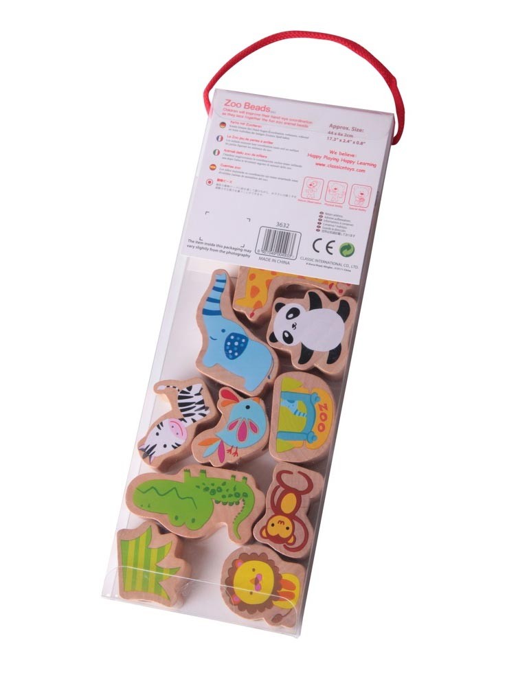 Дървена Мъниста За Нанизване Със Зоо Животни --- BebeMama