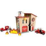 Дървена Пожарна Станция От 13 Части За Деца Над 3 Години Classic World