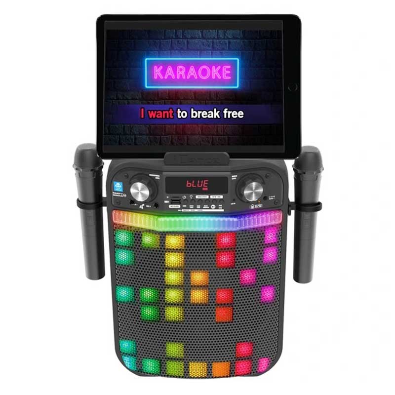 Караоке Bluetooth Тонколона С 2 Микрофона И Led Лампа, Черна
