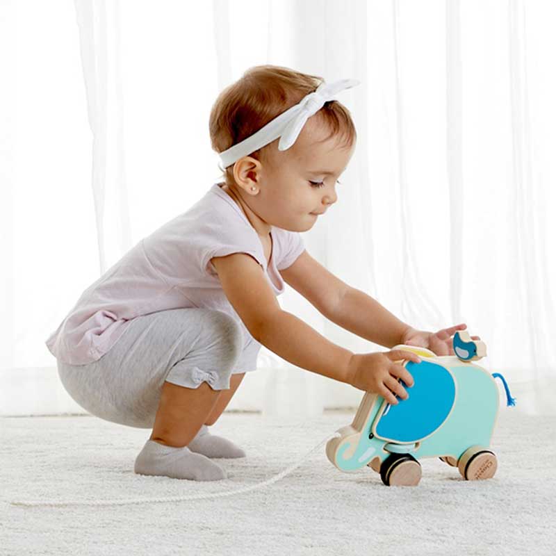 Детска Дървена Играчка За Дърпане - Слонче --- BebeMama