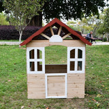 Детска Дървена Къщичка За Игра На Открито За Двор И Градина, 115×102×129 См Ginger Home