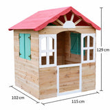 Детска Дървена Къщичка За Игра На Открито За Двор И Градина, 115×102×129 См Ginger Home