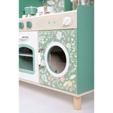 Детска Дървена Кухня Ginger Home – Винтидж Стил С Електронни Котлони, Светлини, Звуци И Функционални Аксесоари, 91X31X90 См