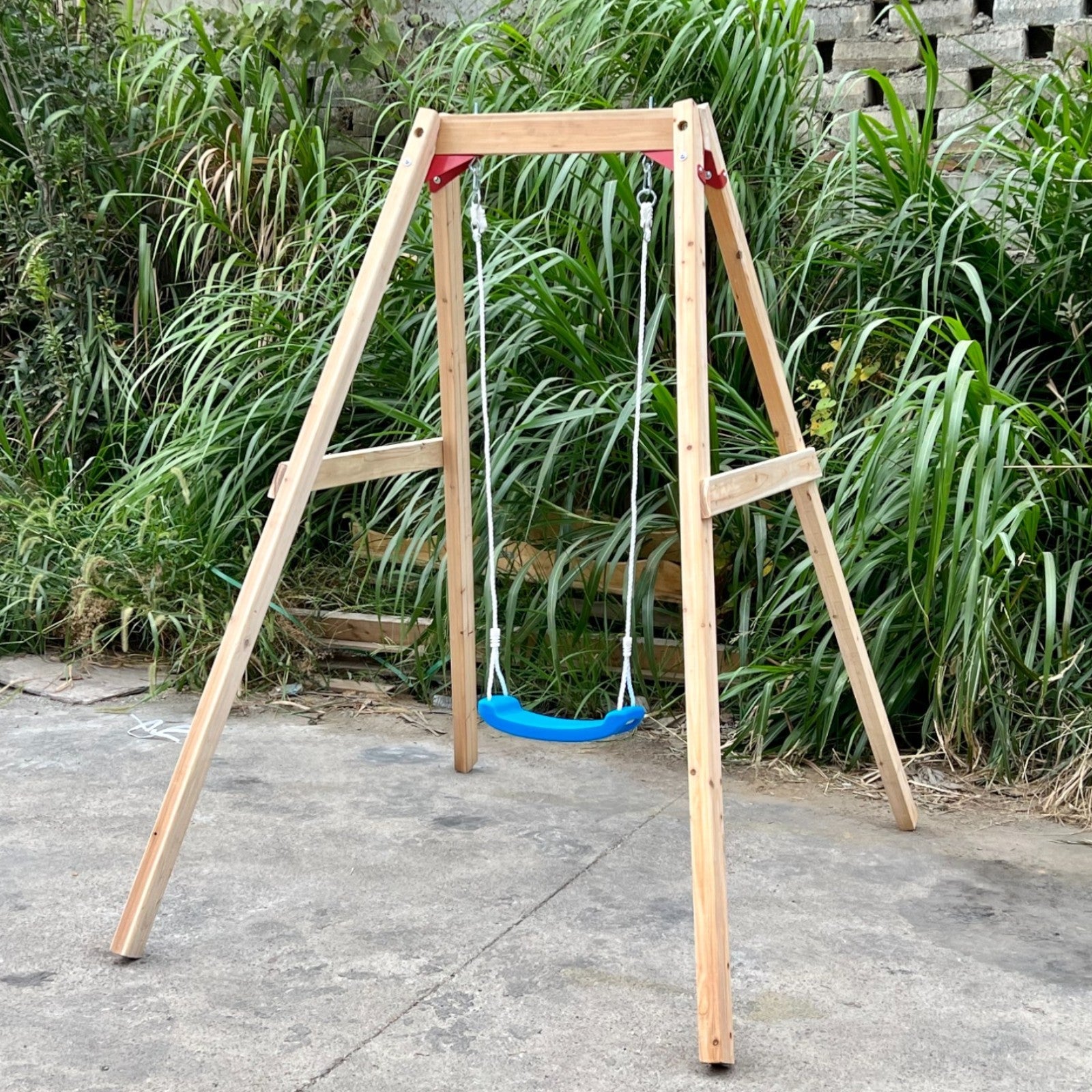 Leagăn din lemn pentru copii Technical Hara, Ginger Home, 156x200x201 cm, joc în siguranță în aer liber