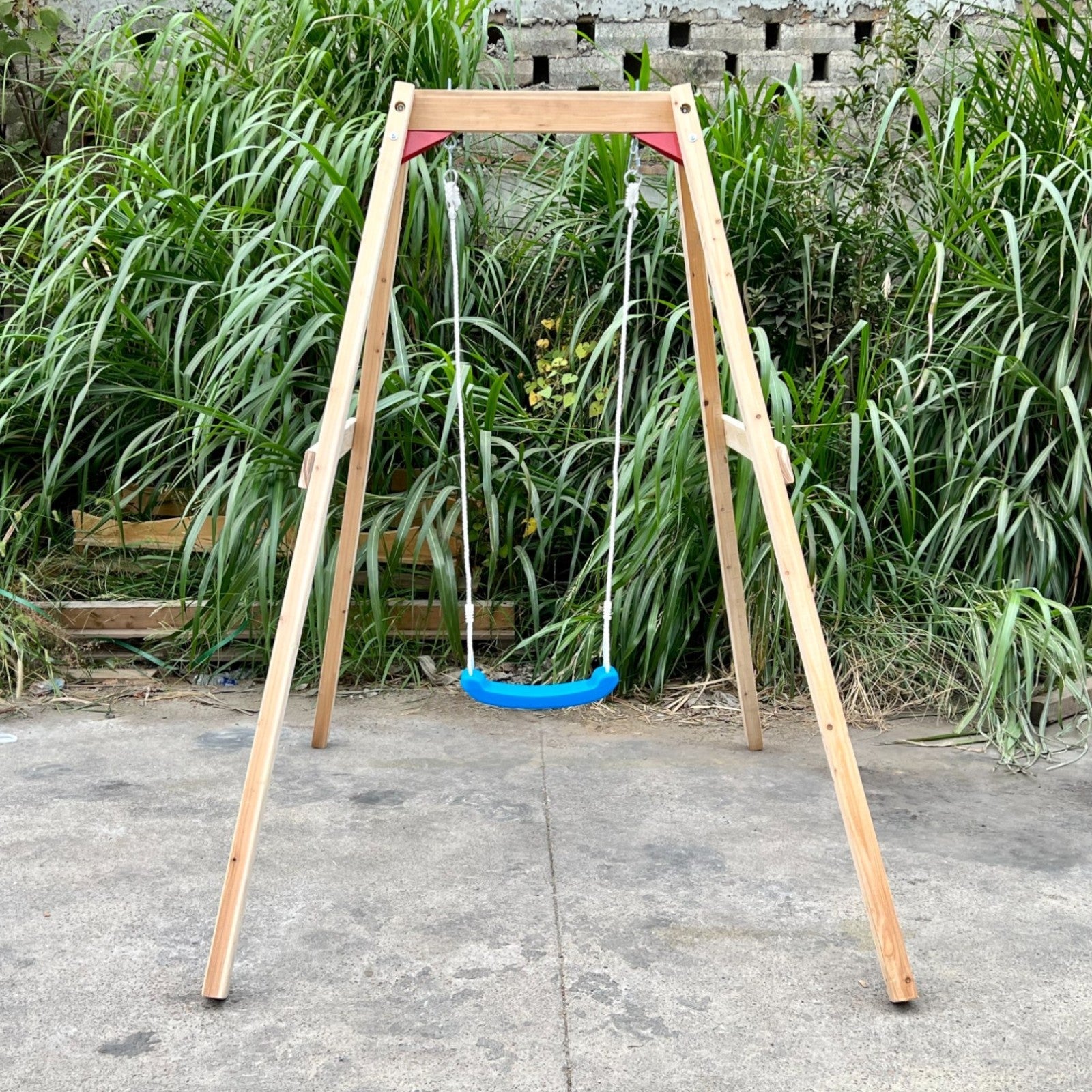 Leagăn din lemn pentru copii Technical Hara, Ginger Home, 156x200x201 cm, joc în siguranță în aer liber