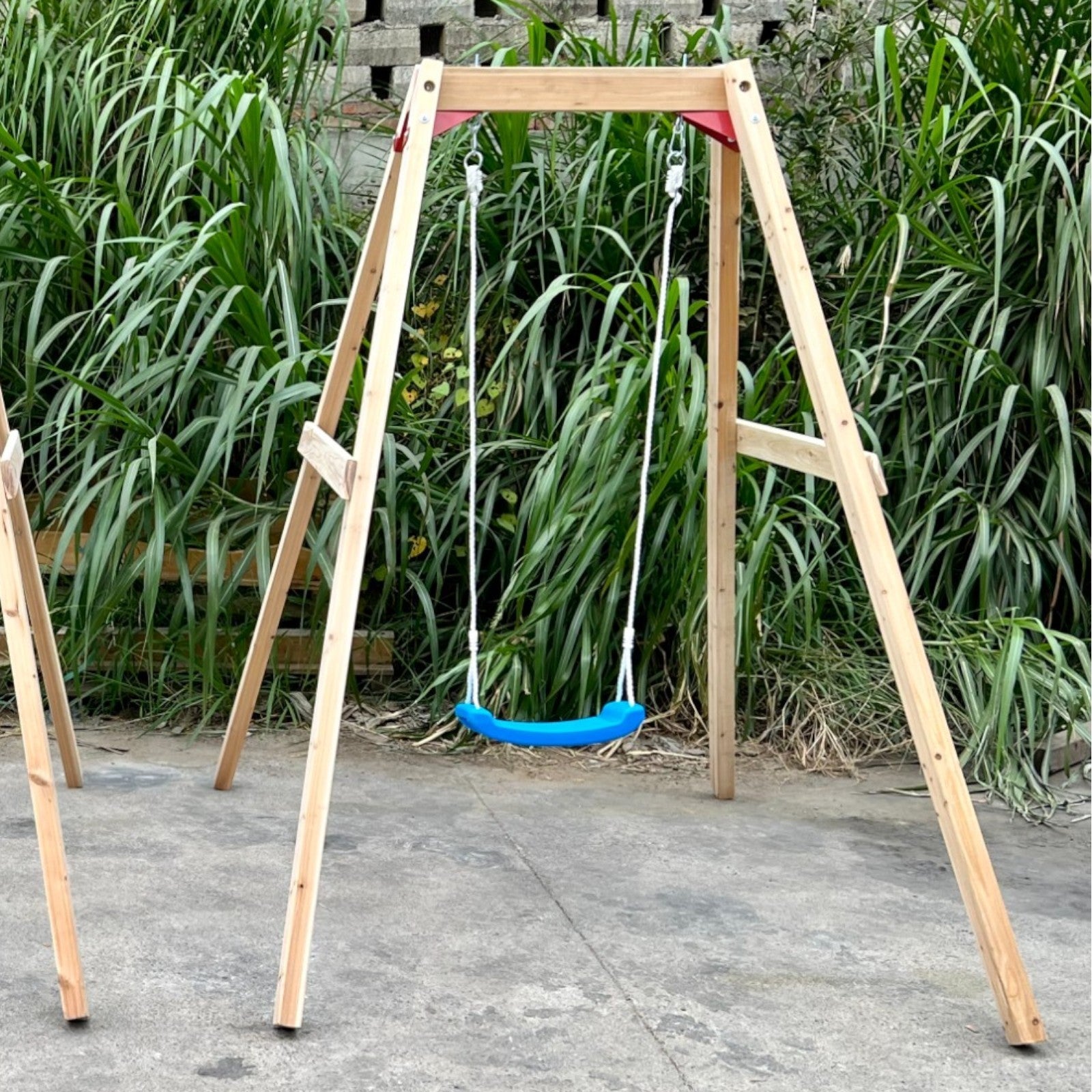 Leagăn din lemn pentru copii Technical Hara, Ginger Home, 156x200x201 cm, joc în siguranță în aer liber