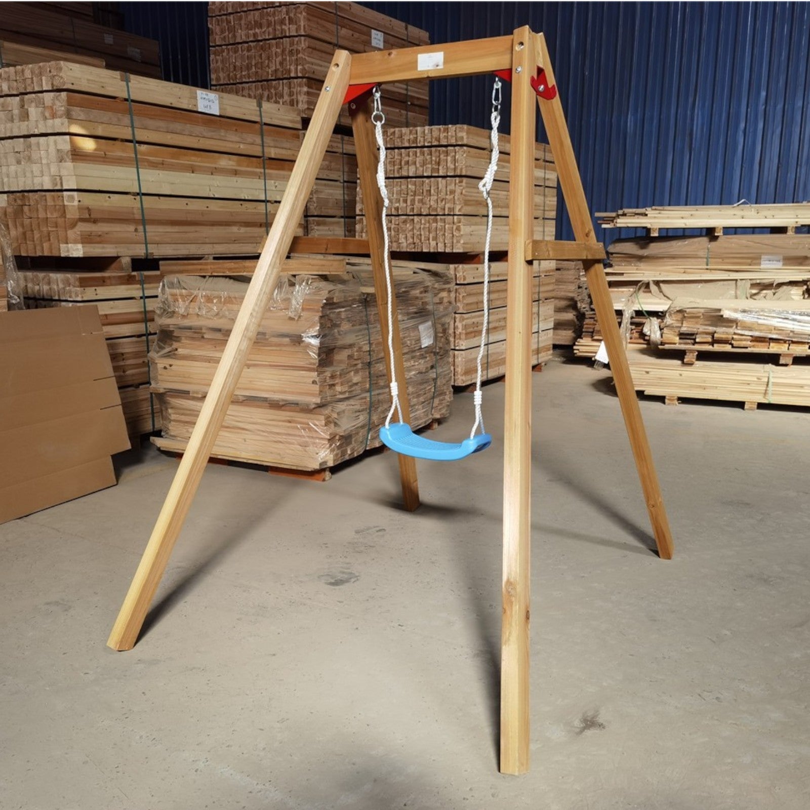 Leagăn din lemn pentru copii Technical Hara, Ginger Home, 156x200x201 cm, joc în siguranță în aer liber