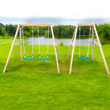 Leagăn din lemn pentru copii Technical Hara, Ginger Home, 156x200x201 cm, joc în siguranță în aer liber