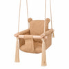 Детска Дървена Люлка Мече Мека Памучна Седалка, До 30 Кг, 28×28×196 См Ginger Home