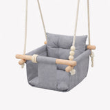 Детска Дървена Люлка Scandi Мека Памучна Седалка С Облегалка, 28×28×196 См Ginger Home