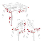 Детска Дървена Маса И Столчета Ginger Home С Морски Животни - Комплект За Рисуване, Игра, Учене И Хранене