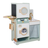 Детска Дървена Пералня 3 В 1 С Мивка С Течаща Вода И Сушилня 86×32×90 См Ginger Home