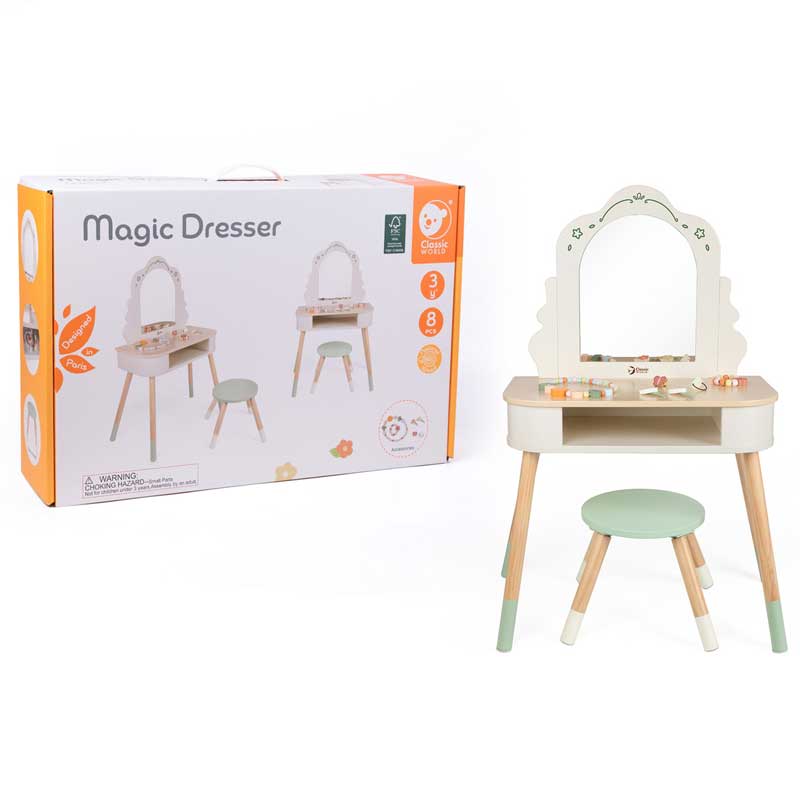Детска Дървена Тоалетка С Огледало Magic Dresser Classic World