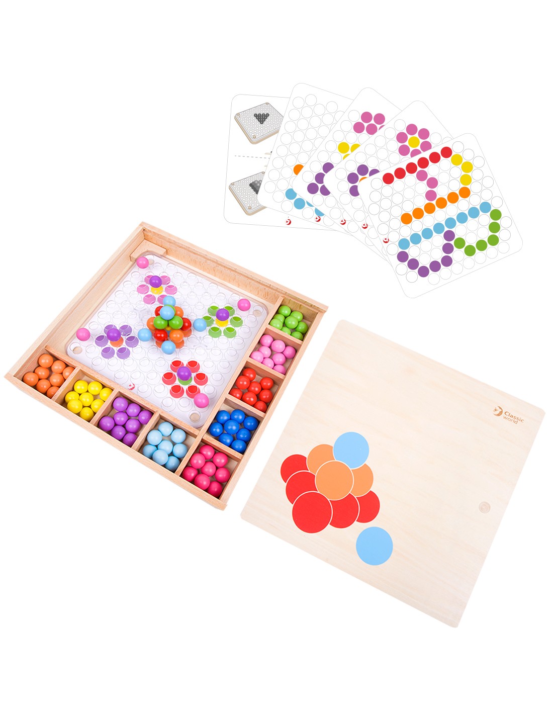 Детска дървена цветна мозайка - Строители, Мозайки И Конструктори - Classic World - BebeMama