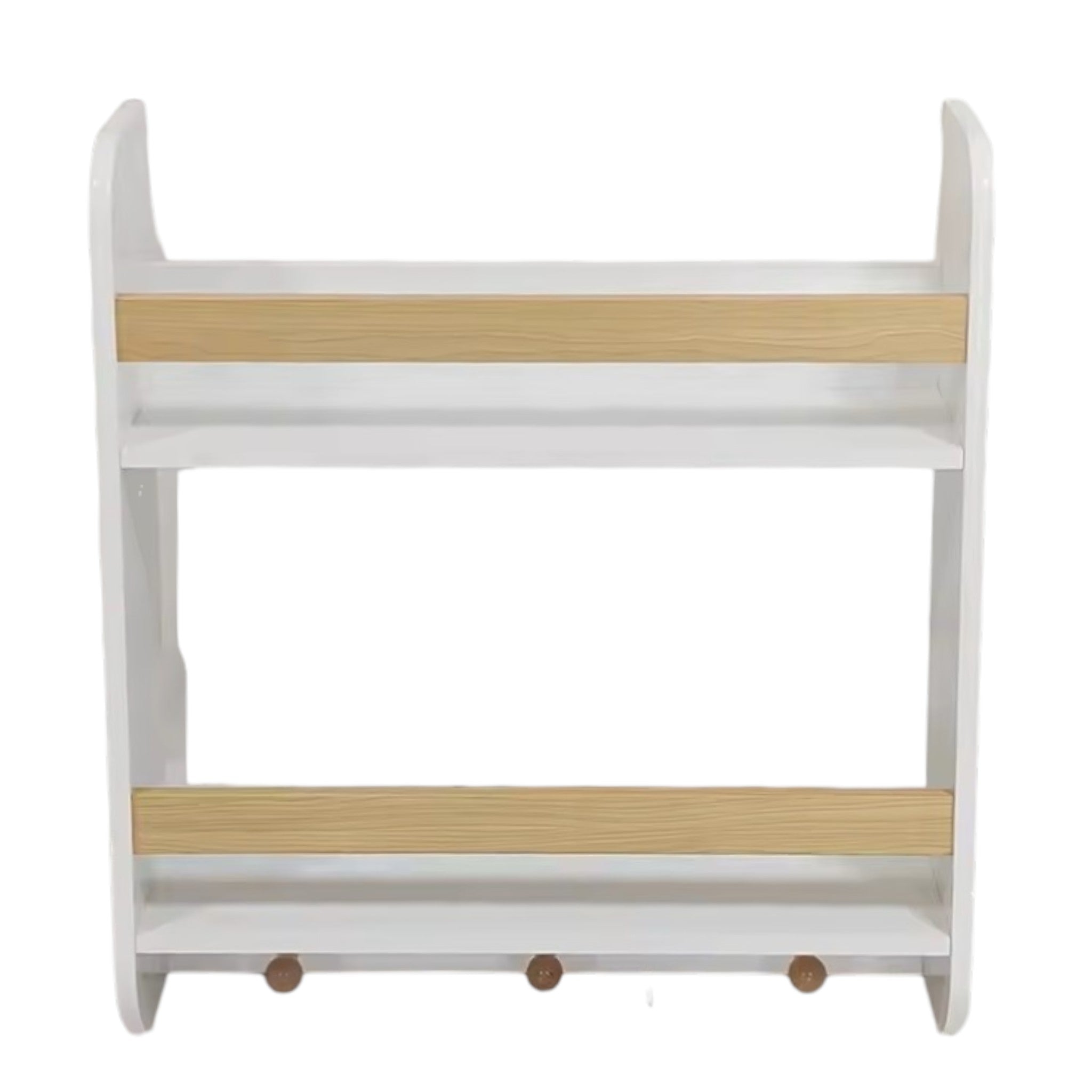 Детска Етажерка Ginger Home, Стенна С Рафтове И Закачалки, Бяла, За Детска Стая