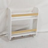 Bibliotecă pentru copii Ginger Home, montată pe perete cu rafturi și umerașe, albă, pentru camera copiilor