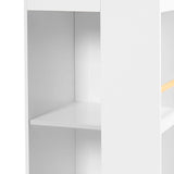 Детска Етажерка За Играчки И Книги Къща С Рафтoве И Дъска За Рисуване, Монтесори, Бяла, 72.5x40x95.8 См Ginger Home