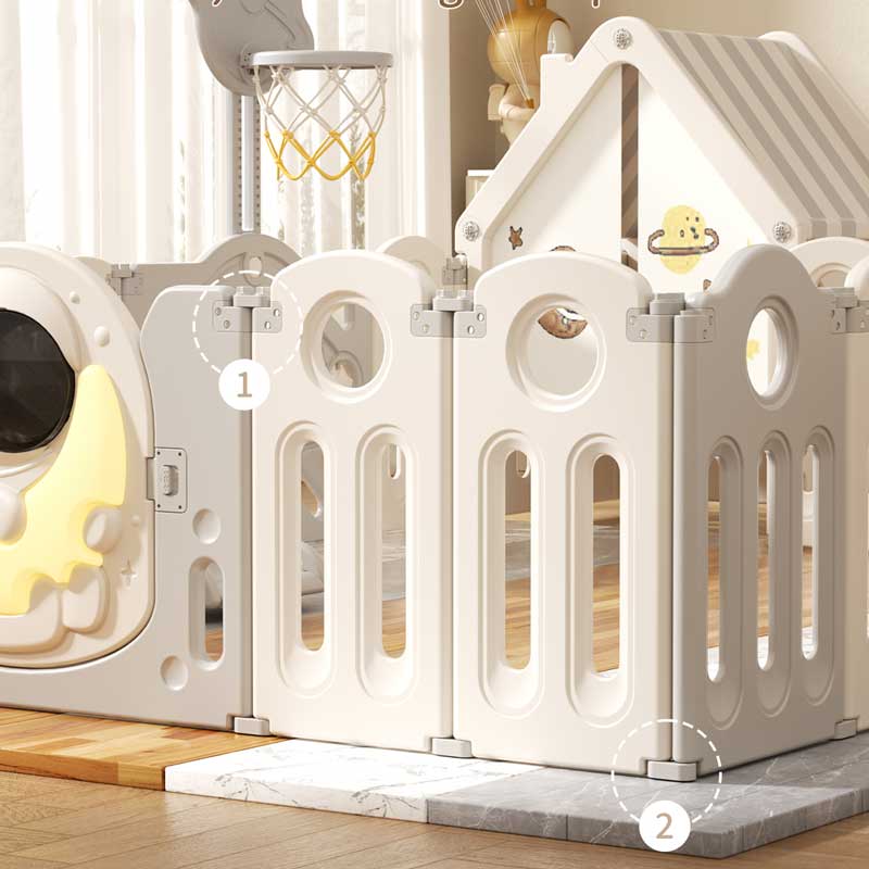 Детска Къщичка С Ограда И Баскетболен Кош Космонавт Feelkids