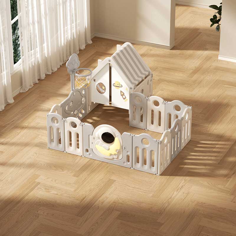 Детска Къщичка С Ограда И Баскетболен Кош Космонавт Feelkids