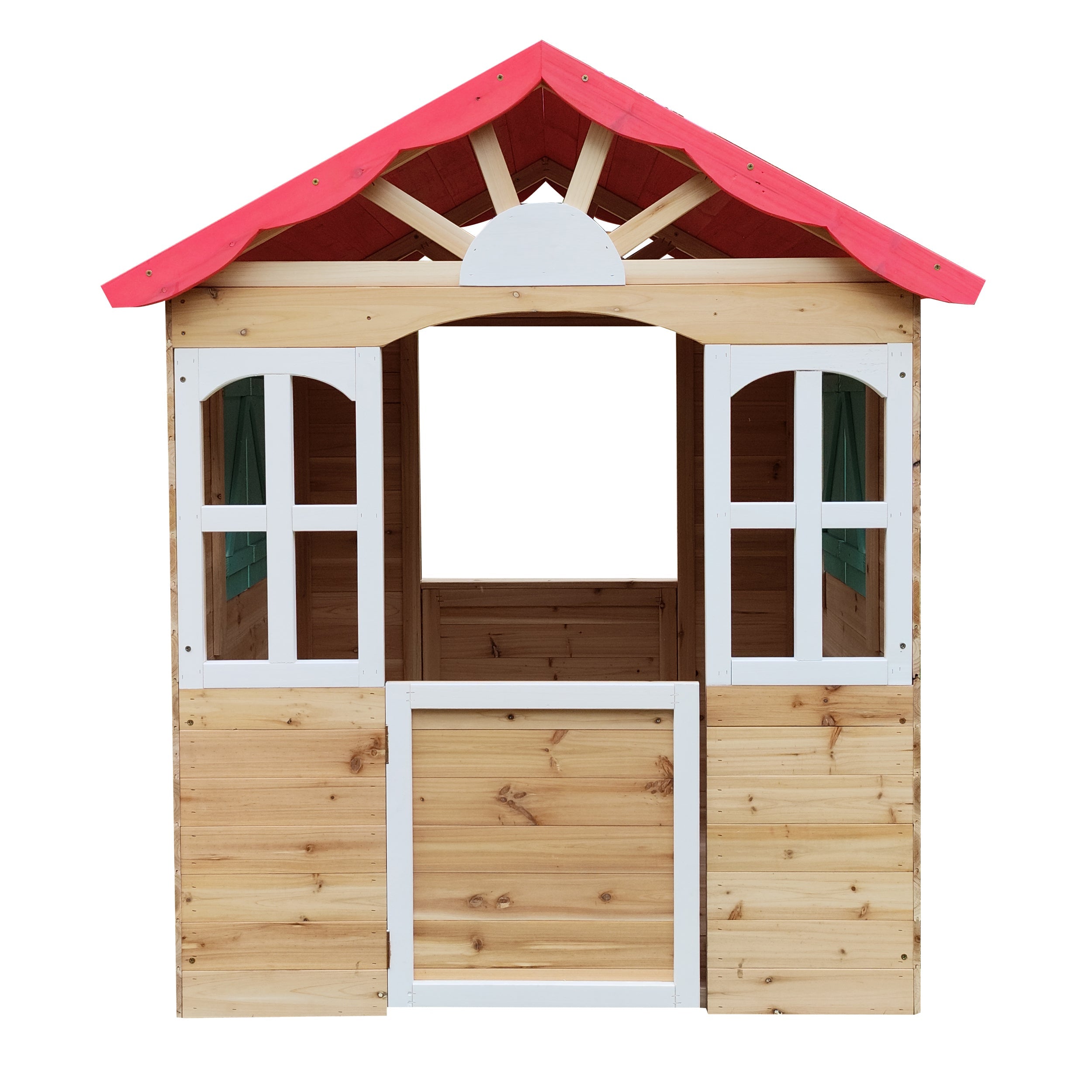 Детска Дървена Къщичка За Игра На Открито За Двор И Градина, 115×102×129 См Ginger Home