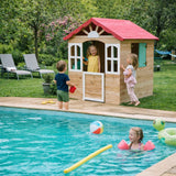 Детска Дървена Къщичка За Игра На Открито За Двор И Градина, 115×102×129 См Ginger Home