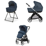 Cărucior 2 în 1 Inglesina Electa System Duo - Albastru Hudson / Negru Argintiu