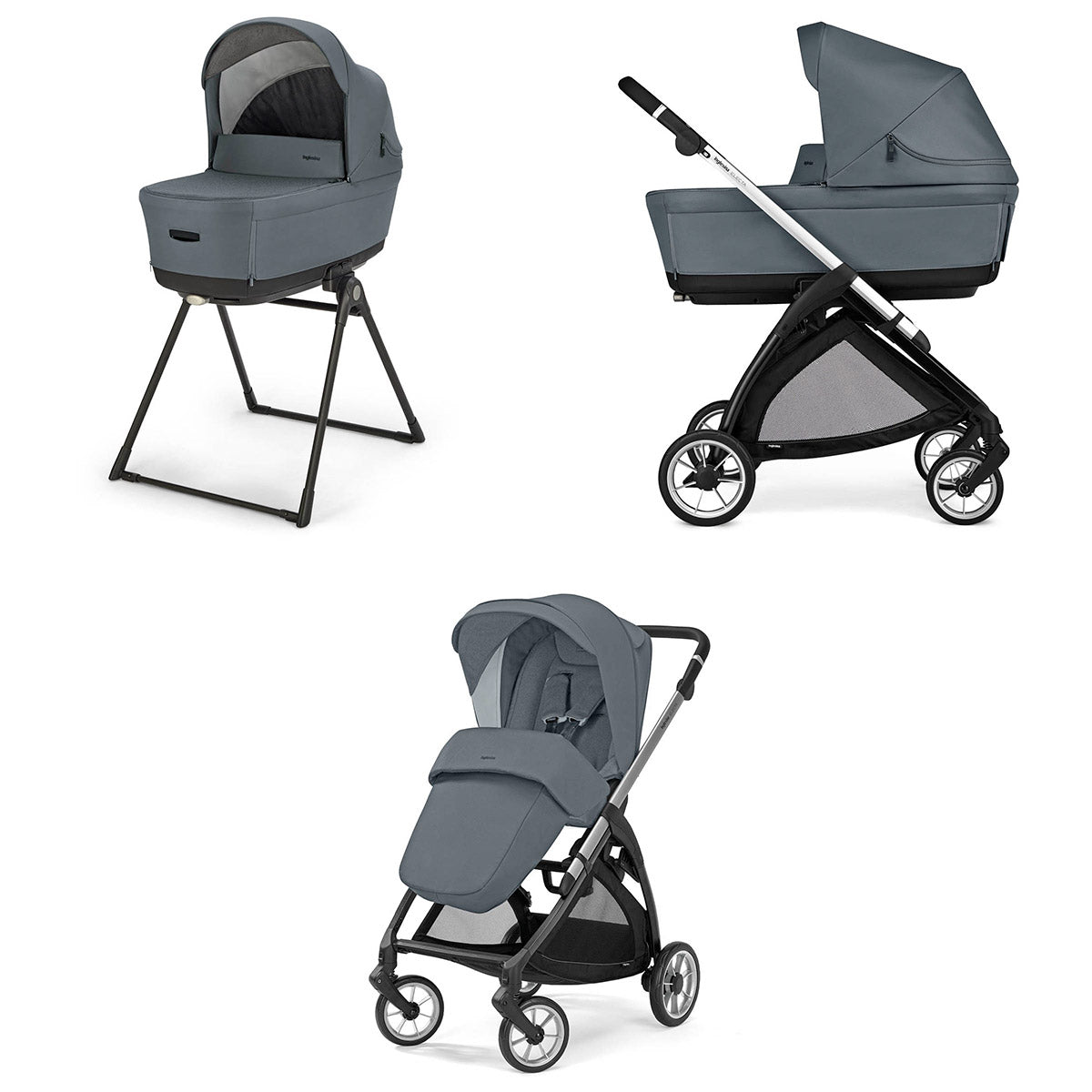 Cărucior Inglesina Electa System Duo 2 în 1 - Gri Union / Negru Argintiu