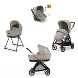 Cărucior 4 în 1 Inglesina Electa System Quattro Darwin Infant Recline - Baterie Bej / Iridium Negru