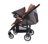 Детска количка, комбинирана Zooper Waltz Honey Citrus, сиво и оранжево --- BebeMama