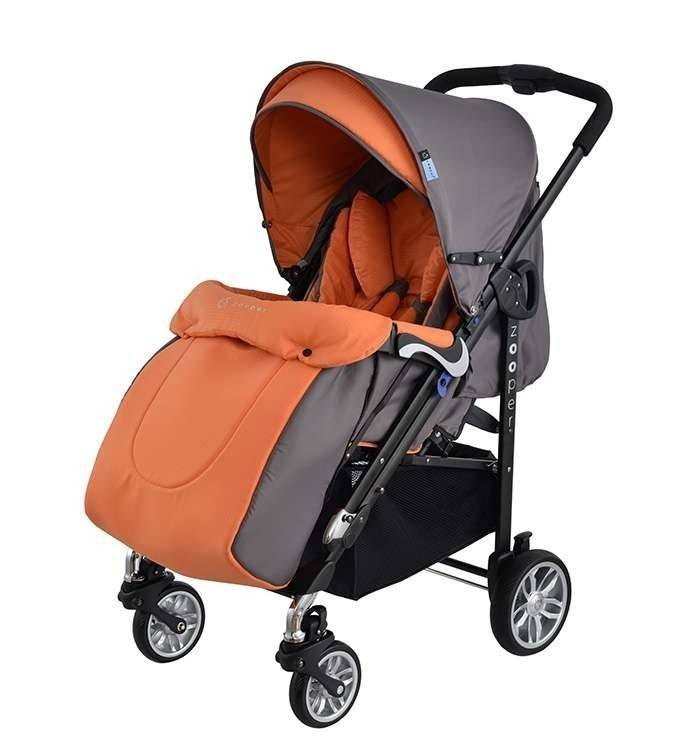 Детска количка, комбинирана Zooper Waltz Honey Citrus, сиво и оранжево --- BebeMama