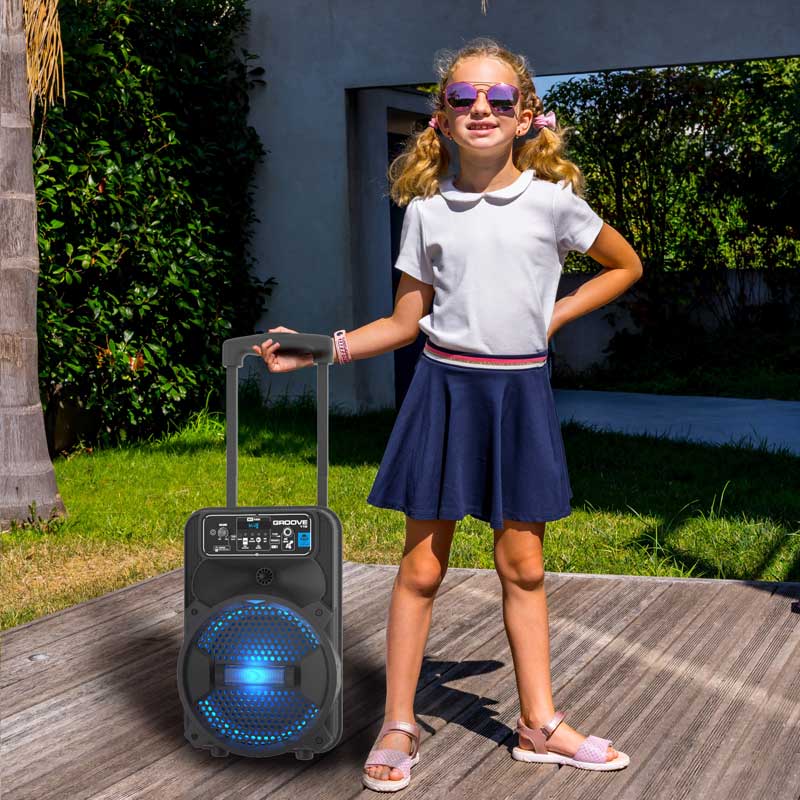 Boxă portabilă cu lumini LED și microfon, Groove119