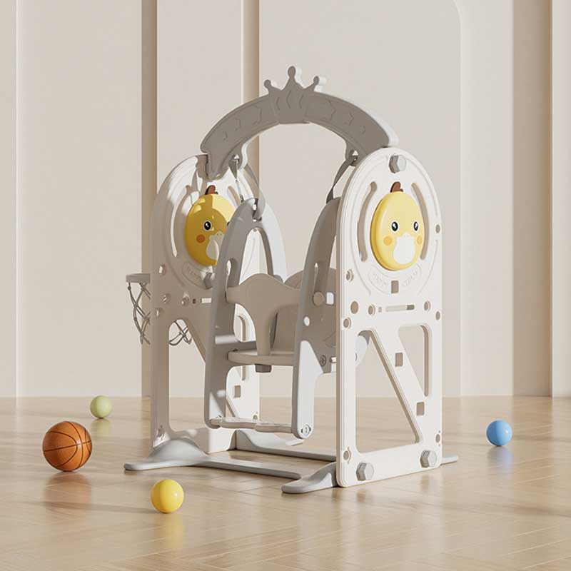 Детска Люлка С Баскетболен Кош И Интерактивни Елементи За Вътрешна Употреба, Сива Feelkids